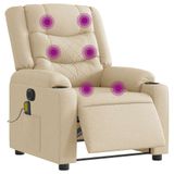 VidaXL Elektrische Massagestoel Crème Stof
