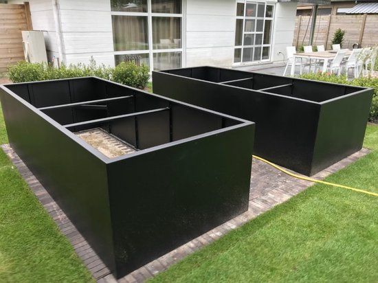 Artus Rechthoekige Aluminium Plantenbak - Zwart - 75x50x54 cm