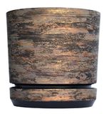 KORAD Markless Ronde Pot met Schotel - 18 cm - Roestbruin Koraalkleur