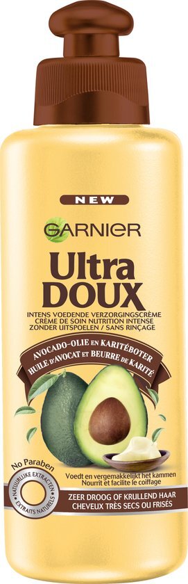 Garnier Ultra Doux Avocado-Karité - Verzorgingscrème 200ml - Zeer Droog of Krullend Haar