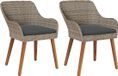 vidaXL Fauteuil de jardin en polyrotin noir avec coussins inclus 2 pièces