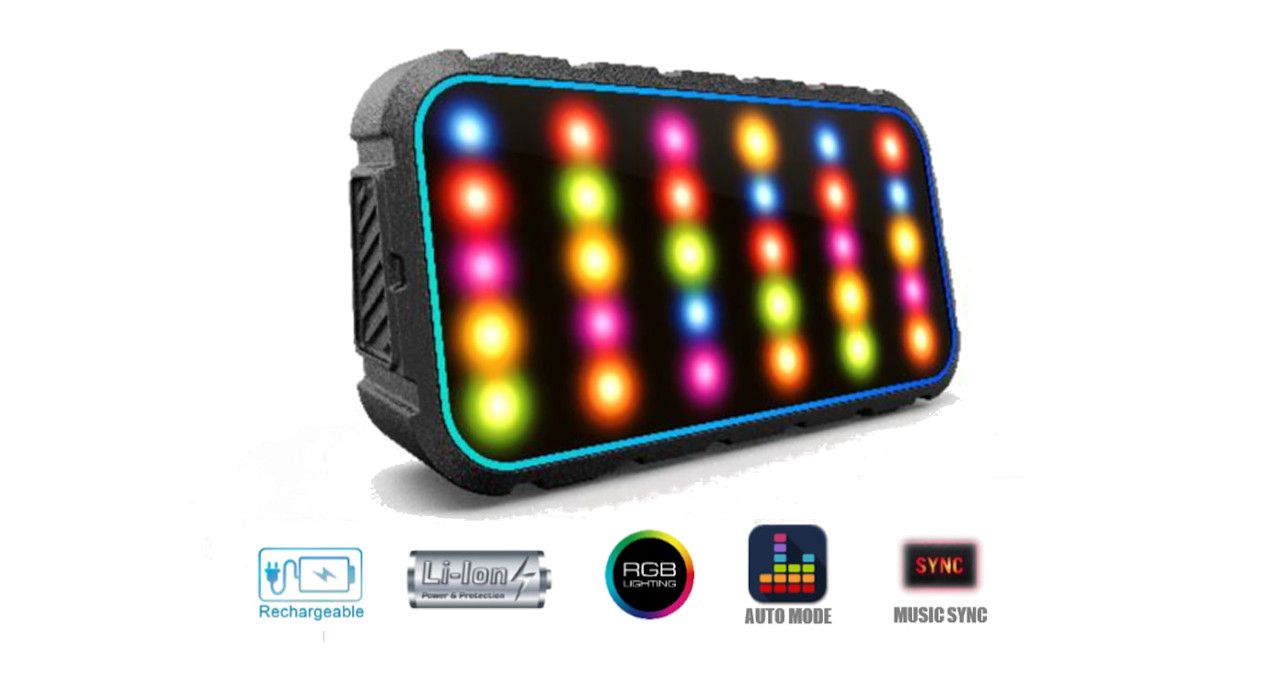 iDance Audio DLP Scan - Disco systeem met 30 RGB Led paneel - Zwart/Geel/Rood/Paars