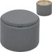 Corvance B.V. Pouf rond avec rangement et couvercle, table d'appoint ou table basse rembourrée en aspect velours côtelé gris
