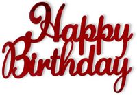 Zijtopper Happy Birthday rood Zijtopper