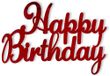 Zijtopper Happy Birthday rood Zijtopper