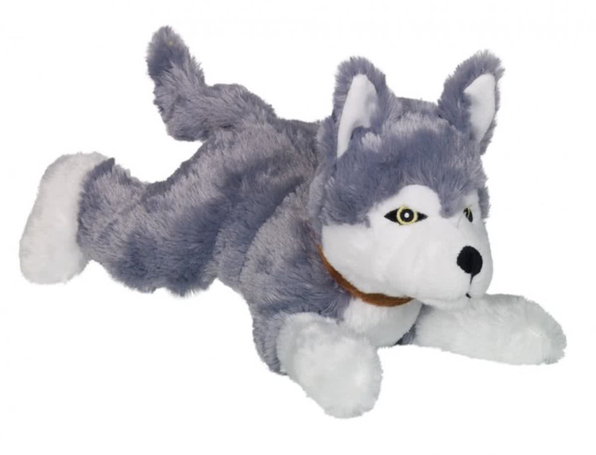 Nobby Pluche Knuffel Husky Met Piep - Wit - 35 cm