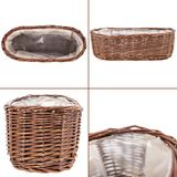 Creative Home Rieten Plantenbak Bloempot met Folie | 35 x 11 x 11 cm | Ovale Handgeweven | Balkon