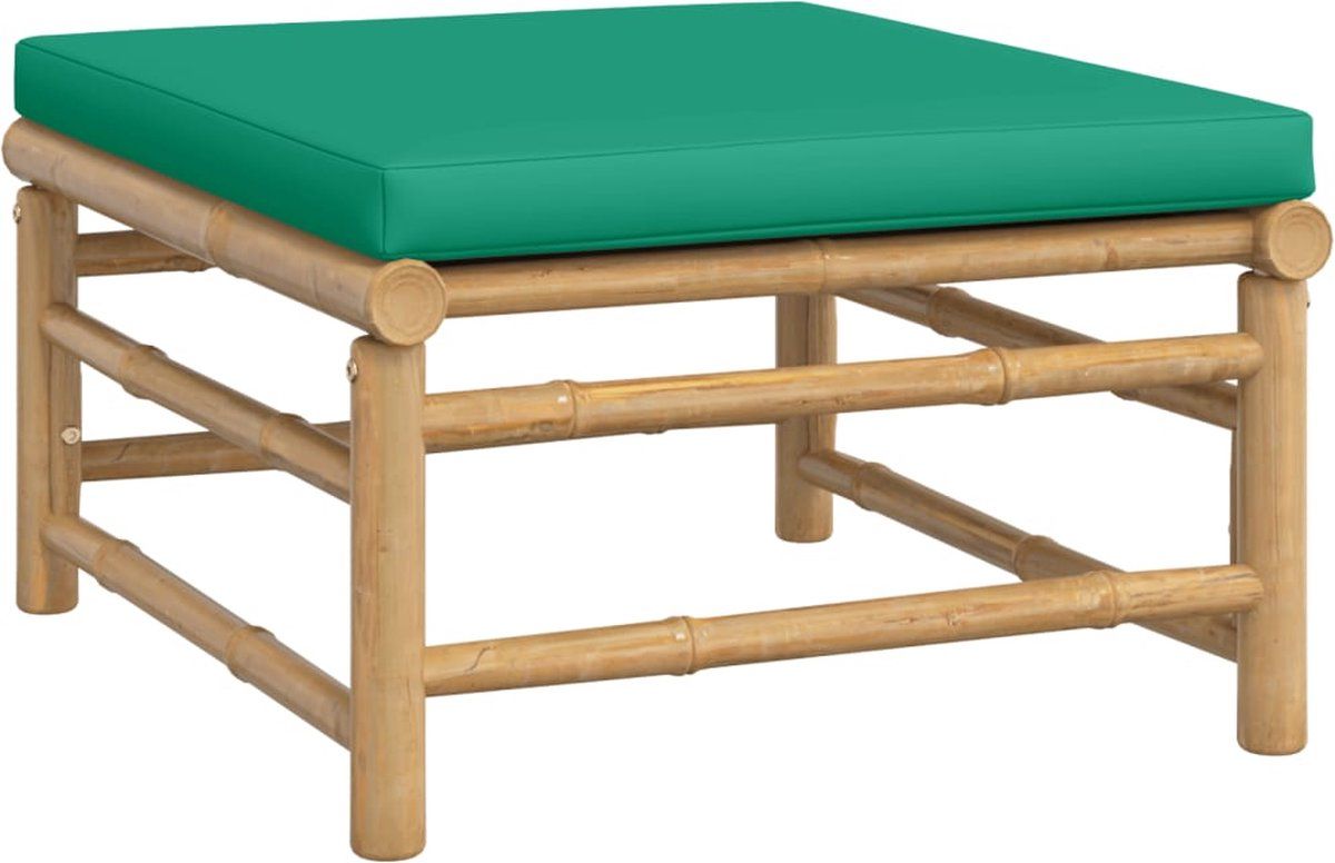 vidaXL 4-delige Loungeset met kussens bamboe groen