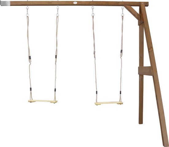 AXI Dubbele Houten Aanbouwschommel - Bruin - FSC hout - 12 Jaar Garantie