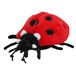 Nature Planet Knuffeldier Lieveheersbeestje - zachte pluche stof - premium knuffels - rood/zwart - 15 cm