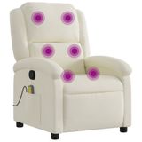 VidaXL Massagestoel verstelbaar fluweel crèmekleurig