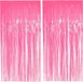 Boland Folie deurgordijn/feestgordijn - 2x - neon fluor roze - 100 x 200 cm