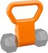 Merkloos / Sans marque Relaxdays handvat dumbbell - 28 x 23 x 7 cm - oranje