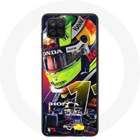 Maniacase Hoesje voor Samsung Galaxy A42 5G Formule 1 Sergio Pérez F1 Coureur
