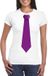 Bellatio Decorations Shoppartners Bv Carnaval verkleed t-shirt - met paarse stropdas - wit - dames - korte mouwen XL