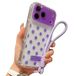 Coque à pois PC/TPU iPhone 17 Pro/18 Pro avec film pour objectif et sangle - Violet