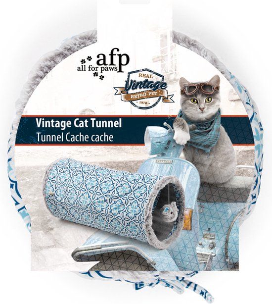 AFP Vintage-Cat Tunnel Grey - Kattenspeelgoed voor katten