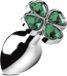 XR Brands Lucky Clover Gem - Large Anal Plug - Silver