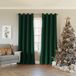Sun Zero Nordic 2-Pack Theater Grade Ruisonderdrukkende Extreme 100% Verduisterende Doorvoertule Gordijn Paneel Paar, 52" x 84", Evergreen