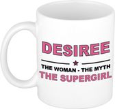 Bellatio Decorations naam cadeau mok - Desiree - Woman Myth Supergirl - koffiemok - 300 ml - collega - moederdag