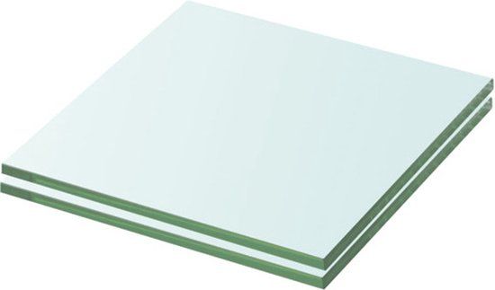 vidaXL Wandplanken - 2 stuks - 20x15 cm - Glas - Transparant