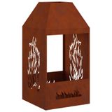VidaXL Vuurkom roestkleurig 50 x 50 x 100 cm weervast staal