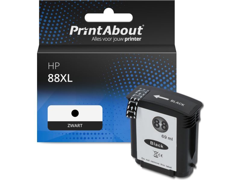 PrintAbout Inktcartridge 88XL (C9396AE) Zwart Hoge capaciteit geschikt voor HP