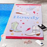 turner bianca plc Sassy B Howdy Cowgirl 76x160cm Katoenen Strandlaken Lila