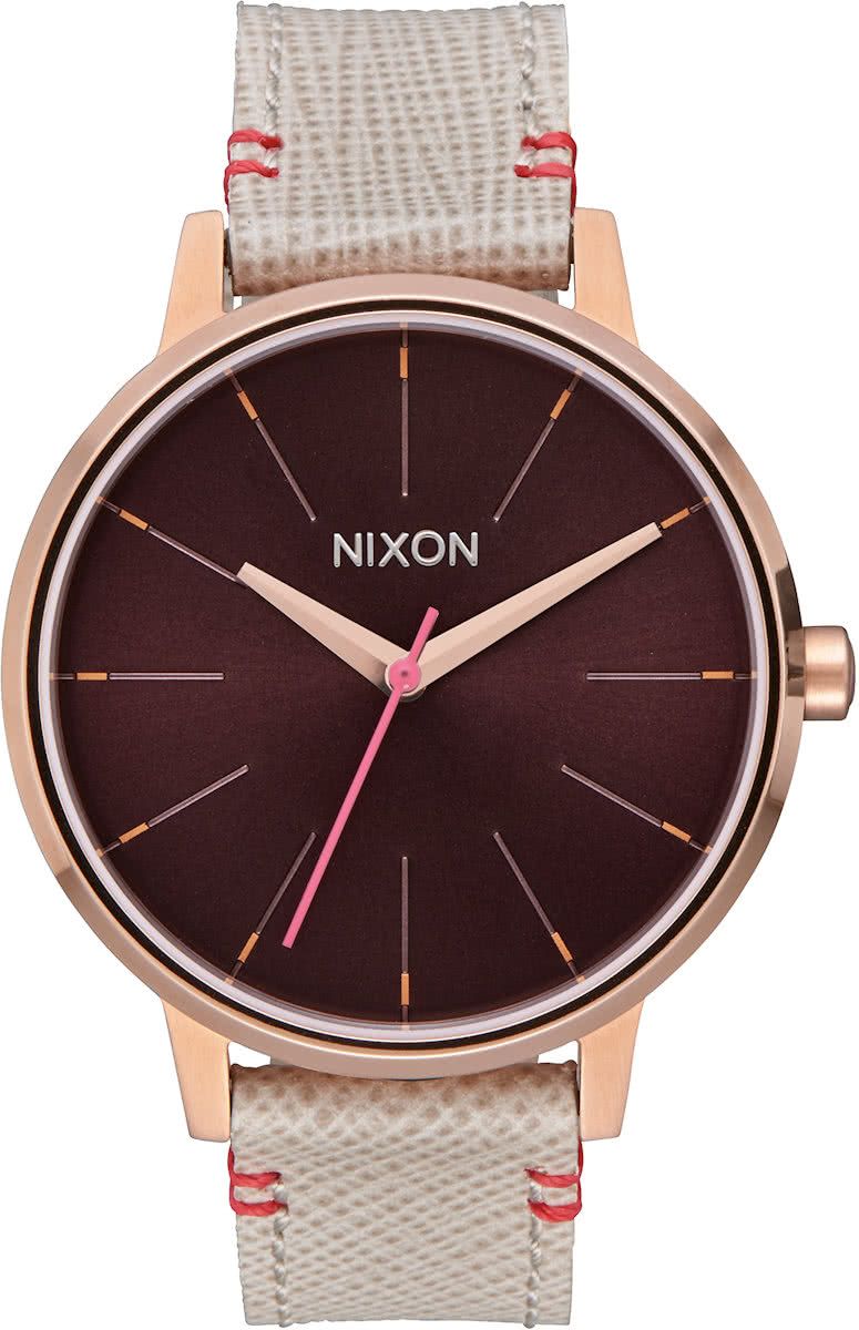 Nixon A1081890 Kensington Leather rose gold / brown - Horloge - 37mm - RosÃ
