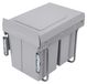 Poubelle sous meuble - Poubelle et bac de recyclage coulissants de 40 litres - Poubelle de cuisine mobile - Plastique - Gris clair