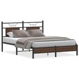 vidaXL Bedframe Metaal Bruin Eiken 140x200 cm