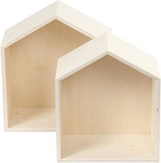 Creotime Opslagdozen - 2 stuks - grenen - 20+25 cm