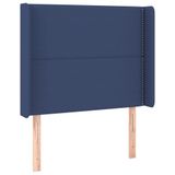 vidaXL Hoofdbord met randen 203x16x78/88 cm stof blauw