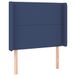 vidaXL Hoofdbord met randen 203x16x78/88 cm stof blauw