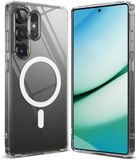 Ringke Fusion Magnetic | Hoesje Geschikt voor Samsung Galaxy S25 Ultra | Compatibel met MagSafe en Qi2 | Back Cover met Militaire Standaard | Transparant