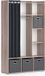 Vicco Luigi Kledingopslagkast – 38 x 178.1 cm Met vouwboxen (grijs) Sonoma