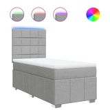 VidaXL Boxspringbed met matras, lichtgrijs, 120x190 cm, gestoffeerd