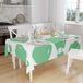 Bonamaison Tafelkleed, Anti-Mold, Sneldrogend, Waterdicht, 100% Polyester Tafellaken, Petroleum Groen, Wit, 140 x 160 Cm