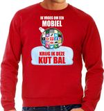 Bellatio Decorations Kut Kerstbal sweater / Kerst trui Ik vroeg om een mobiel krijg ik deze kut bal rood voor heren - Kerstkleding / Christmas outfit XL