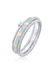 Elli - Ring - Dames Stapel Set Modern Eenzaam Gedraaid Trend Bont met Email en Kristal in 925 Sterling Zilver Verguld - Dames