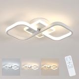 Comely Moderne Dimbare LED Plafonnier 3000K-6500K, 40W 4500LM LED Woonkamer Plafondlamp met Afstandsbediening, Vierkant Design Plafondlamp voor Keuken Gang Woonkamer Slaapkamer