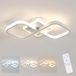 Comely Moderne Dimbare LED Plafonnier 3000K-6500K, 40W 4500LM LED Woonkamer Plafondlamp met Afstandsbediening, Vierkant Design Plafondlamp voor Keuken Gang Woonkamer Slaapkamer