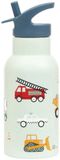 A Little Lovely Company Dubbelwandige RVS drinkfles thermos - Voertuigen