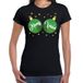 Bellatio Decorations Fout kerst t-shirt zwart met groene merry Xmas ballen borsten voor dames - kerstkleding / christmas outfit XS