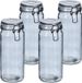 Zeller Voorraadpotten/bewaarpotten - 4x - 1L - glas - met beugelsluiting - D10 x H20 cm
