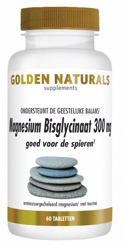 Golden Naturals Magnesium bisglycinaat 300 mg vegan 60 tabletten