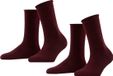 FALKE Happy 2-Pack eenkleurig katoen multipack sokken dames rood - maat 39-42
