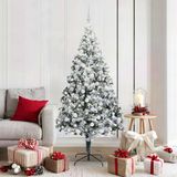 vidaXL Kunstkerstboom Wit 180 cm PVC en Staal en Kunststof