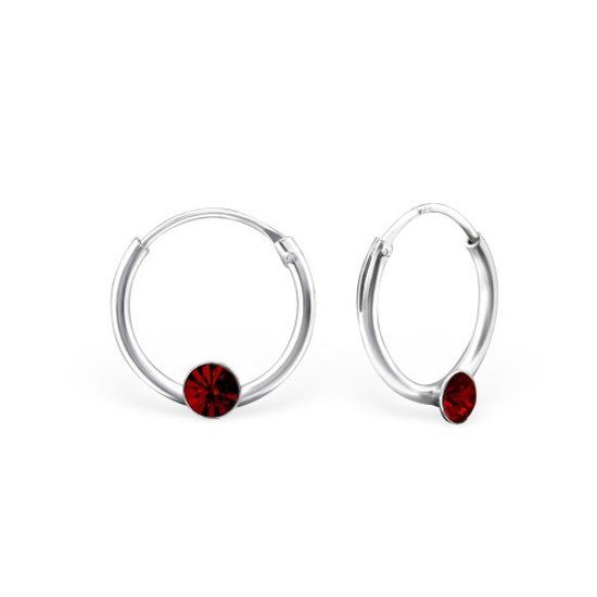 Aramat Jewels 925 sterling zilveren kinderoorringen met siam rode kristal