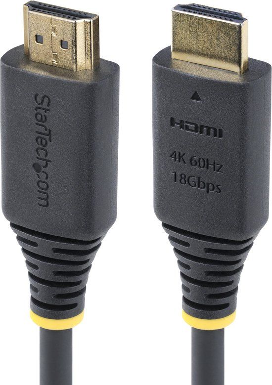 StarTech.com 1,5m Premium Gecertificeerde High Speed HDMI Kabel, 4K 60Hz/1440p 144Hz, HDR10/HDCP 2.2/ARC, 18Gbps, UHD HDMI 2.0 Kabel voor TV/Monitor/Display, TPE Mantel